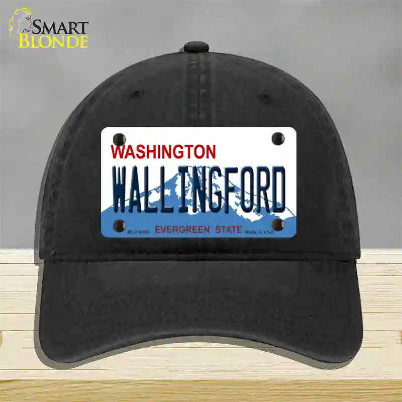 Washington Wallingford Novelty License Plate Hat Unconstructed Cotton / Black