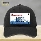 Leed Washington Novelty License Plate Hat Unconstructed Cotton / Black