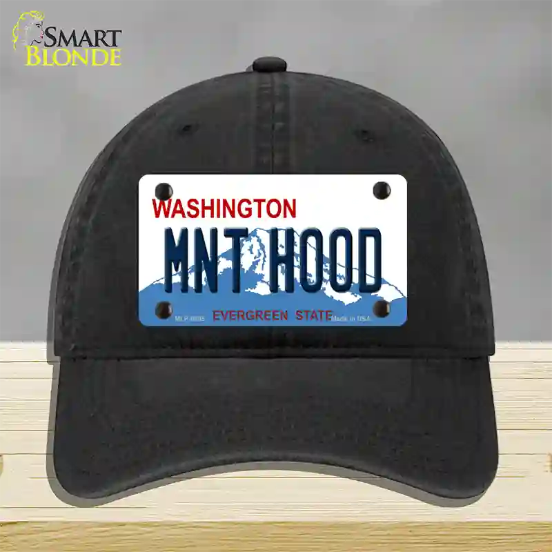 MNT Hood Washington Novelty License Plate Hat Unconstructed Cotton / Black