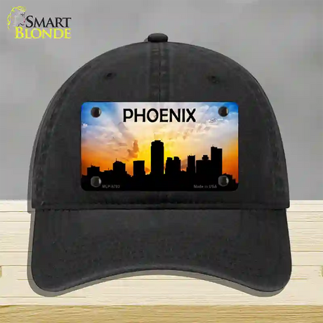 Phoenix Silhouette Novelty License Plate Hat Unconstructed Cotton / Black