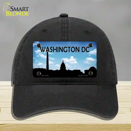 Washington DC Silhouette Novelty License Plate Hat Unconstructed Cotton / Black