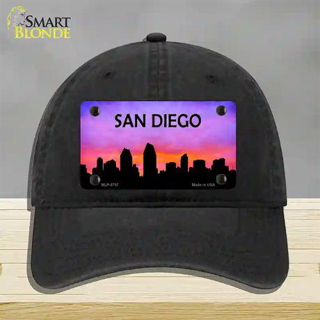 San Diego Silhouette Novelty License Plate Hat Unconstructed Cotton / Black