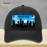 Houston Silhouette Novelty License Plate Hat Unconstructed Cotton / Black