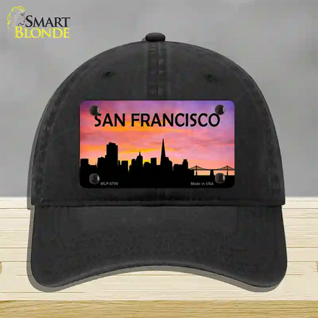 San Francisco Silhouette Novelty License Plate Hat Unconstructed Cotton / Black