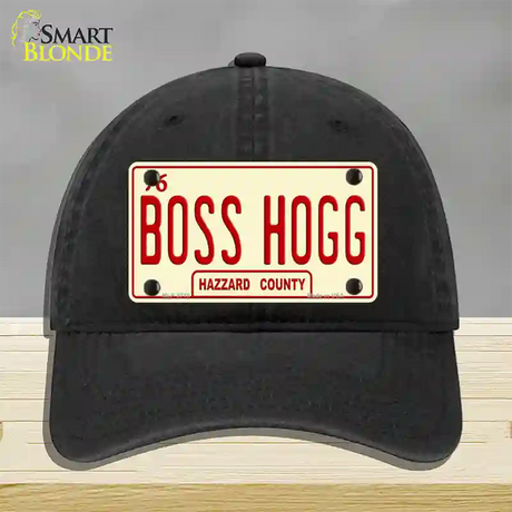 Boss Hogg Hazzard County Novelty License Plate Hat Unconstructed Cotton / Black