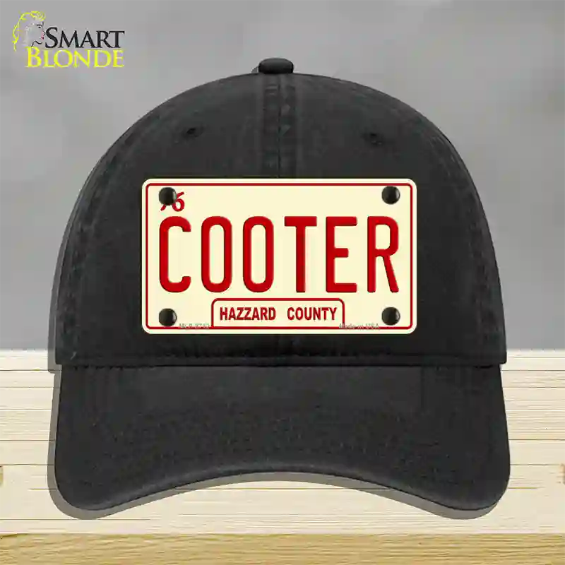 Cooter Novelty License Plate Hat Unconstructed Cotton / Black