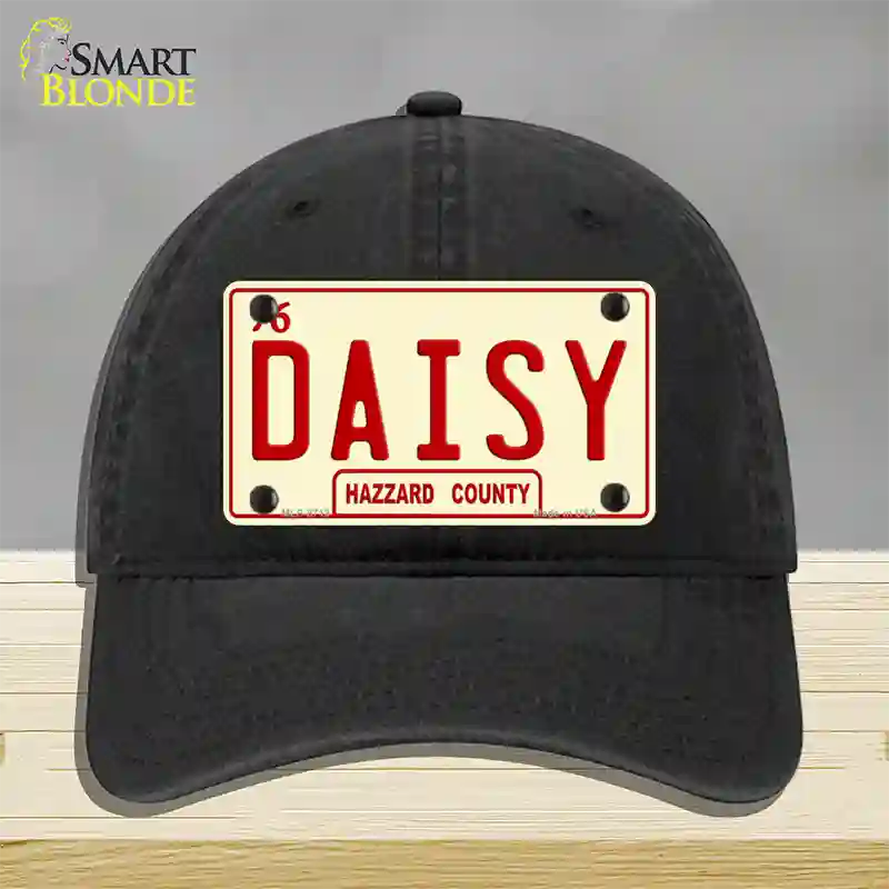 Daisy Novelty License Plate Hat Unconstructed Cotton / Black