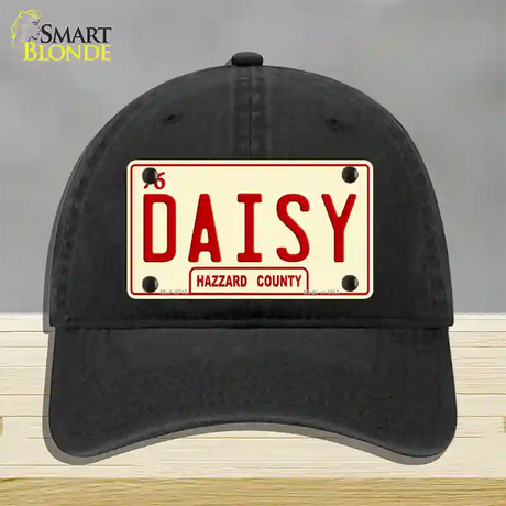 Daisy Novelty License Plate Hat Unconstructed Cotton / Black