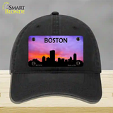 Boston Silhouette Novelty License Plate Hat Unconstructed Cotton / Black