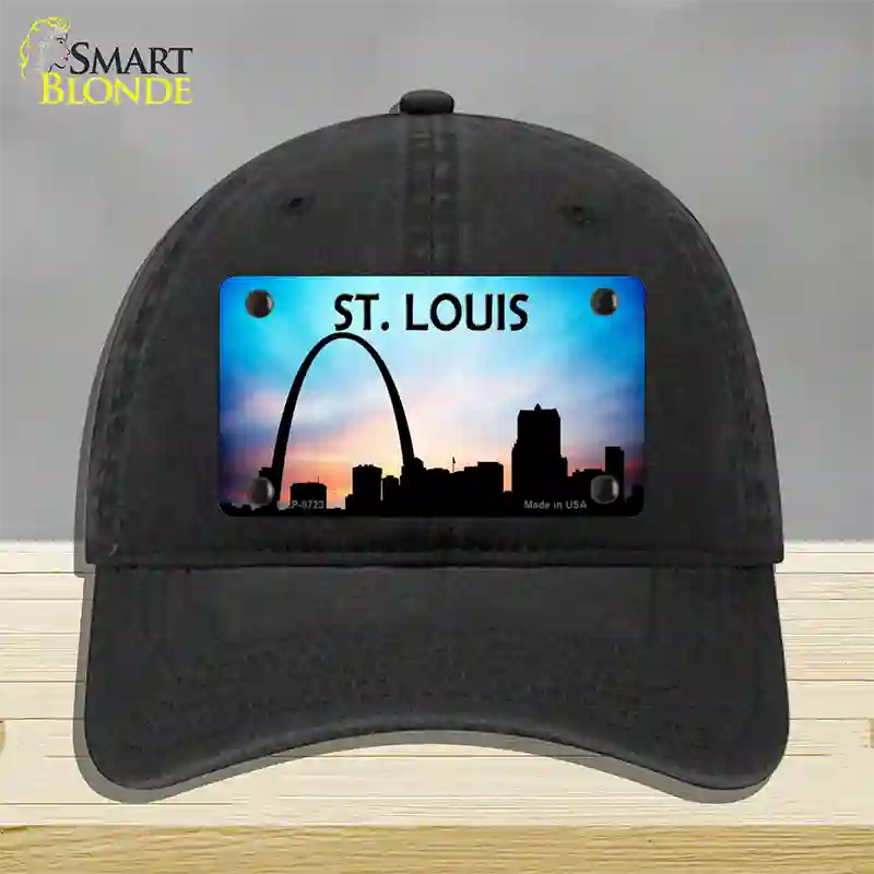 St Louis Silhouette Novelty License Plate Hat Unconstructed Cotton / Black