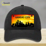 Kansas City Silhouette Novelty License Plate Hat Unconstructed Cotton / Black