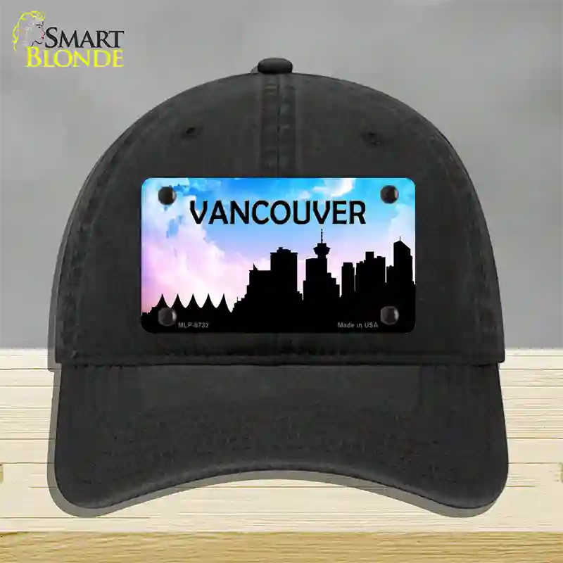 Vancouver Silhouette Novelty License Plate Hat Unconstructed Cotton / Black