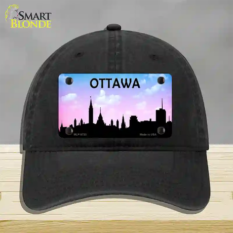 Ottawa Silhouette Novelty License Plate Hat Unconstructed Cotton / Black