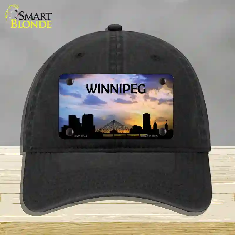 Winnipeg Silhouette Novelty License Plate Hat Unconstructed Cotton / Black