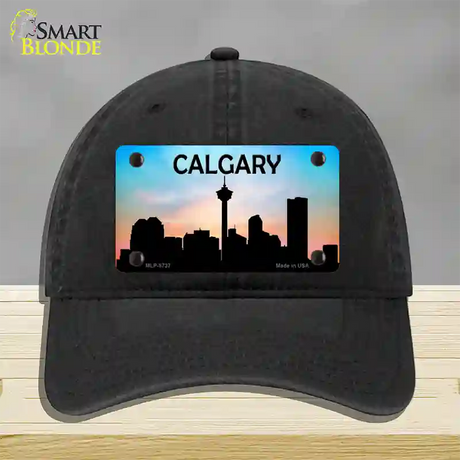 Calgary Silhouette Novelty License Plate Hat Unconstructed Cotton / Black