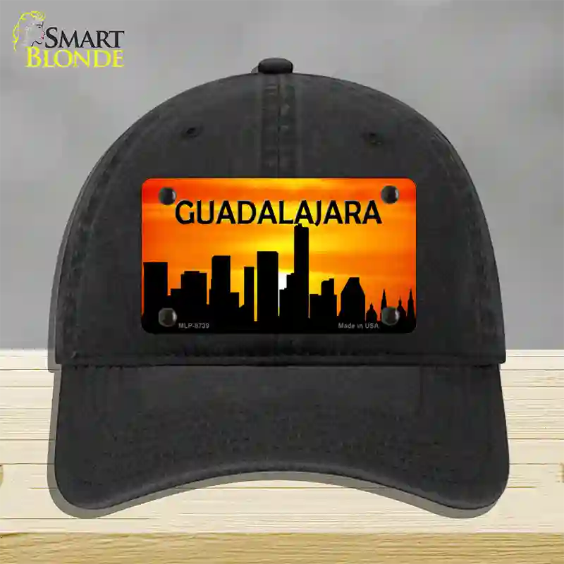 Guadalajara Silhouette Novelty License Plate Hat Unconstructed Cotton / Black