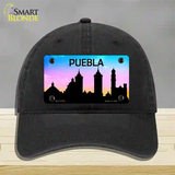 Puebla Silhouette Novelty License Plate Hat Unconstructed Cotton / Black