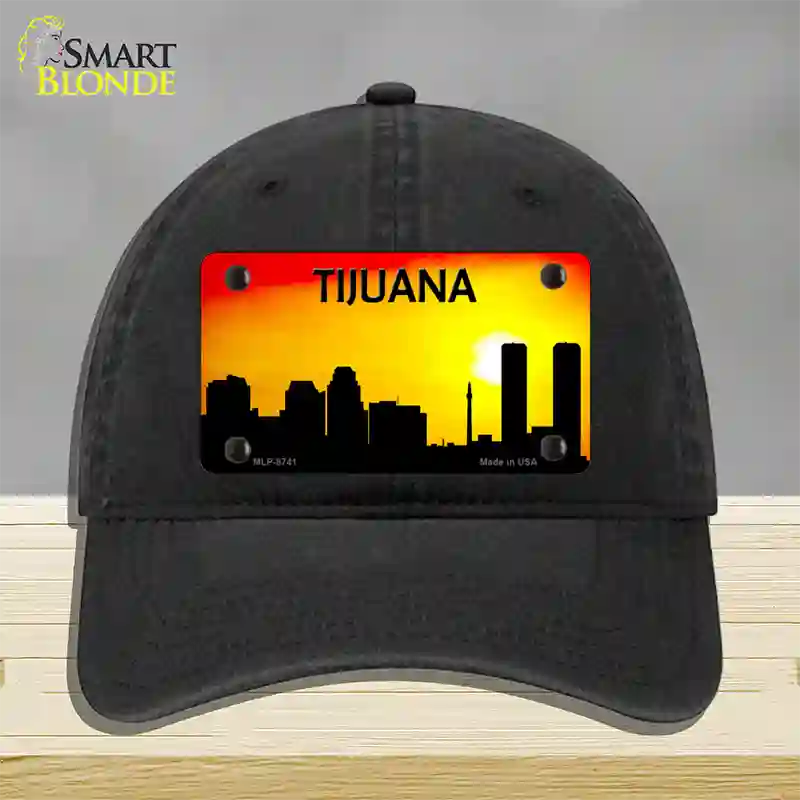 Tijuana Silhouette Novelty License Plate Hat Unconstructed Cotton / Black