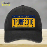 Trump 2016 Novelty License Plate Hat Unconstructed Cotton / Black