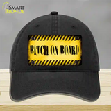 Bitch On Board Novelty License Plate Hat Unconstructed Cotton / Black