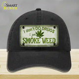 I Dont Do Drugs Novelty License Plate Hat Unconstructed Cotton / Black