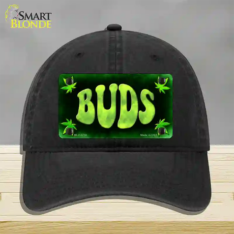 Buds Novelty License Plate Hat Unconstructed Cotton / Black