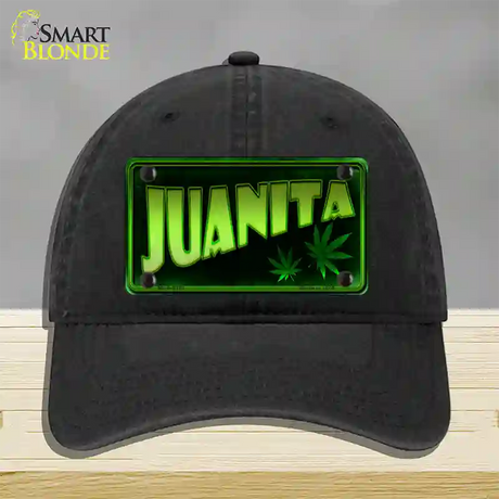 Juanita Novelty License Plate Hat Unconstructed Cotton / Black