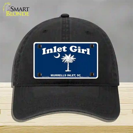 Inlet Girl Novelty License Plate Hat Unconstructed Cotton / Black