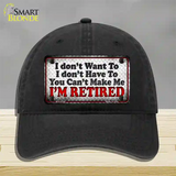 You Cant Make Me Novelty License Plate Hat Unconstructed Cotton / Black