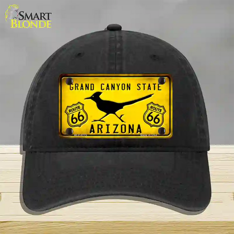 Arizona Grand Canyon With Route 66 Novelty License Plate Hat Unconstructed Cotton / Black