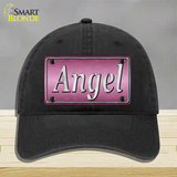 Angel Pink Novelty License Plate Hat Unconstructed Cotton / Black