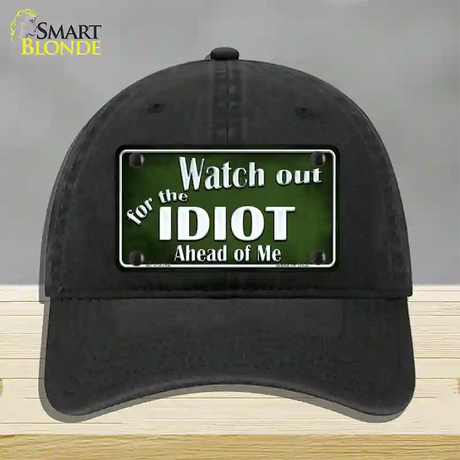 Watch Out Ahead Of Me Novelty License Plate Hat Unconstructed Cotton / Black