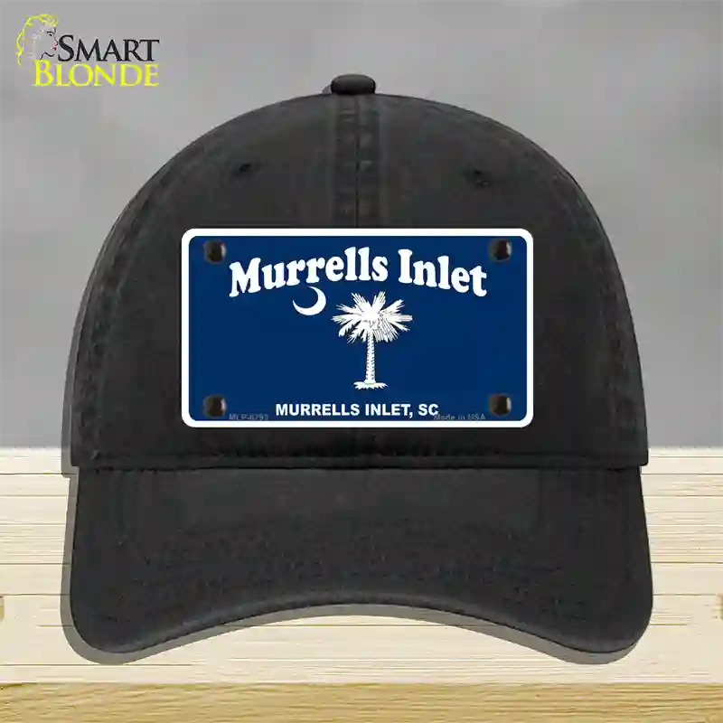 Murrells Inlet Novelty License Plate Hat Unconstructed Cotton / Black