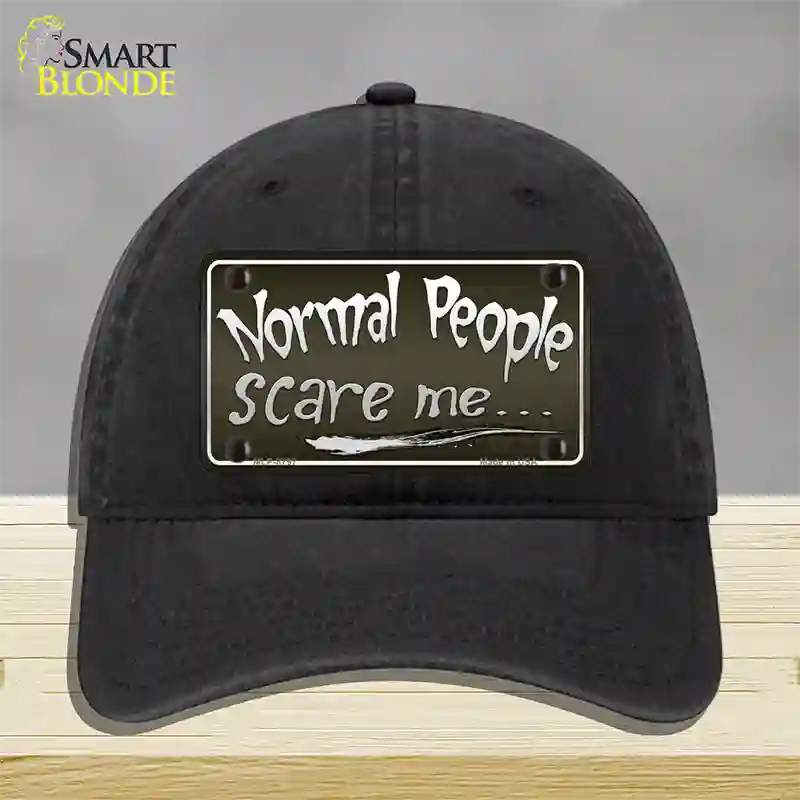 Normal People Novelty License Plate Hat Unconstructed Cotton / Black