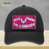 Bitch Please Novelty License Plate Hat Unconstructed Cotton / Black