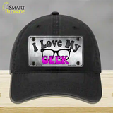 I Love My Geek Novelty License Plate Hat Unconstructed Cotton / Black