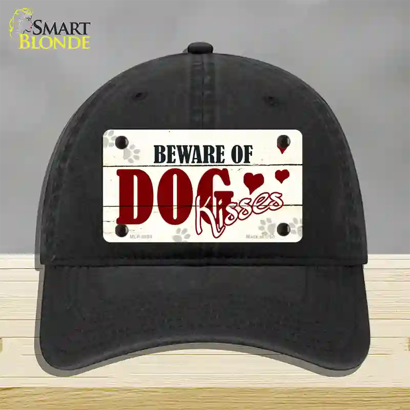 Beware of Dogs Novelty License Plate Hat Unconstructed Cotton / Black