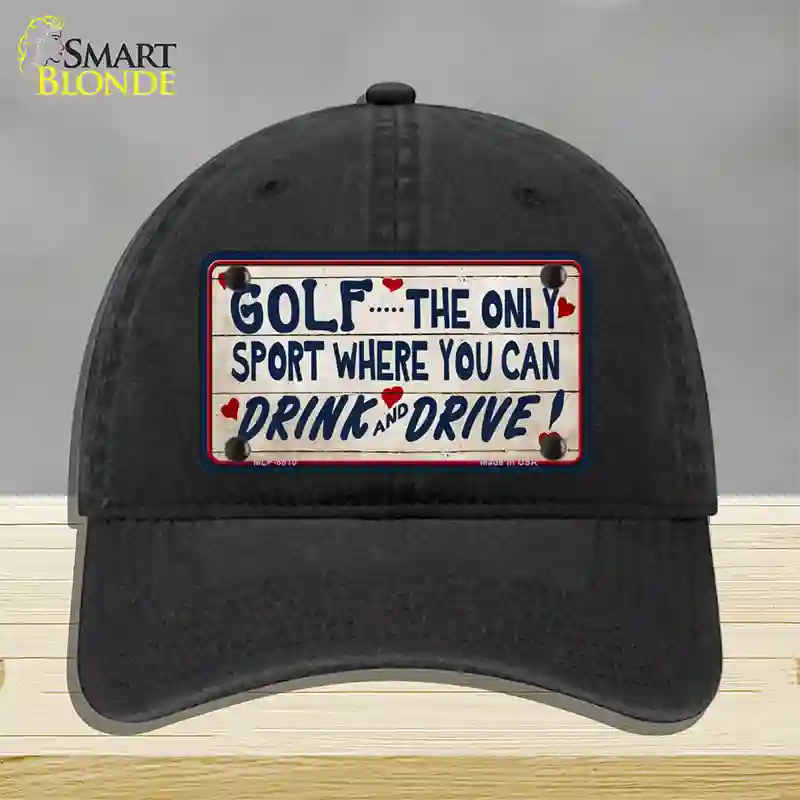 Drink And Drive Novelty License Plate Hat Unconstructed Cotton / Black