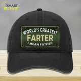 Greatest Farter Novelty License Plate Hat Unconstructed Cotton / Black