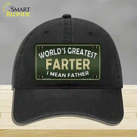 Greatest Farter Novelty License Plate Hat Unconstructed Cotton / Black