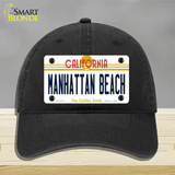 Manhattan Beach CA Novelty License Plate Hat Unconstructed Cotton / Black