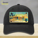 Just Mauid Vintage Novelty License Plate Hat Unconstructed Cotton / Black