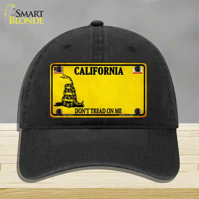 California Dont Tread On Me Novelty License Plate Hat Unconstructed Cotton / Black