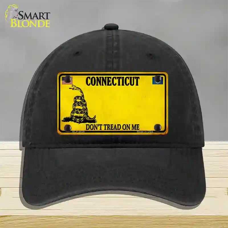 Connecticut Dont Tread On Me Novelty License Plate Hat Unconstructed Cotton / Black