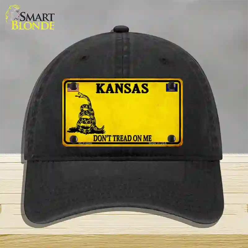 Kansas Dont Tread On Me Novelty License Plate Hat Unconstructed Cotton / Black