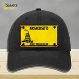 Massachusetts Dont Tread On Me Novelty License Plate Hat Unconstructed Cotton / Black