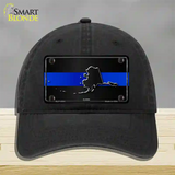 Alaska Thin Blue Line Novelty License Plate Hat Unconstructed Cotton / Black