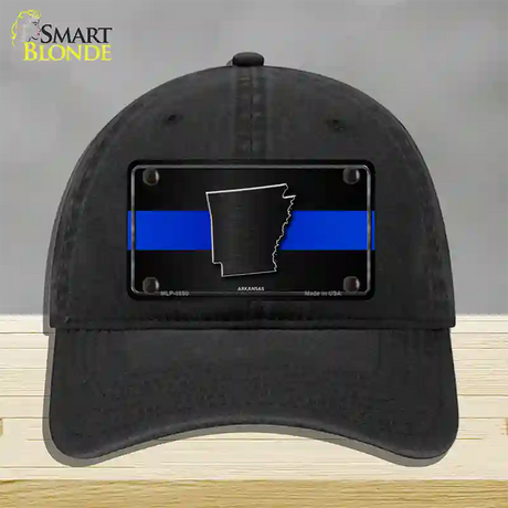 Arkansas Thin Blue Line Novelty License Plate Hat Unconstructed Cotton / Black