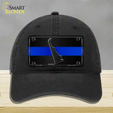 Delaware Thin Blue Line Novelty License Plate Hat Unconstructed Cotton / Black