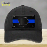 Iowa Thin Blue Line Novelty License Plate Hat Unconstructed Cotton / Black